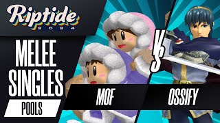 MOF (Ice Climbers) vs Ossify (Marth) - Riptide 2024 - Melee Singles - R2 Pools