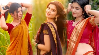 Sakshi Darekar Beautiful Saree Photoshoot With Nature Models Gorgeous Saree Vertical Fashion Looks