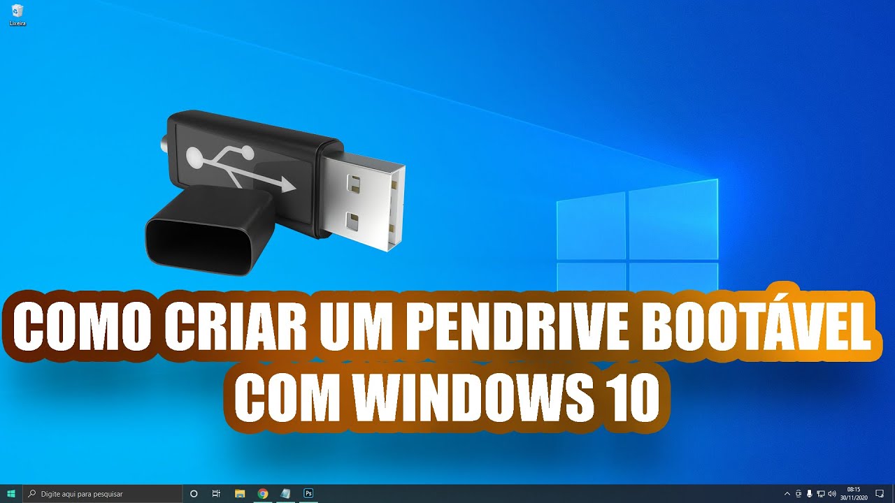 COMO CRIAR UM PENDRIVE BOOTÁVEL COM WINDOWS 10 PARA FORMATAR COMPUTADOR ...