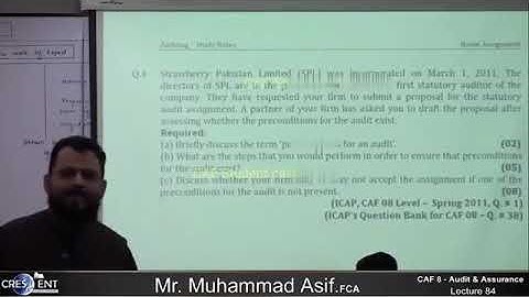 CAF 08 | AUDIT | LECTURE # 84 |BY SIR ASIF | SEPTEMBER 2024 ATTEMPT