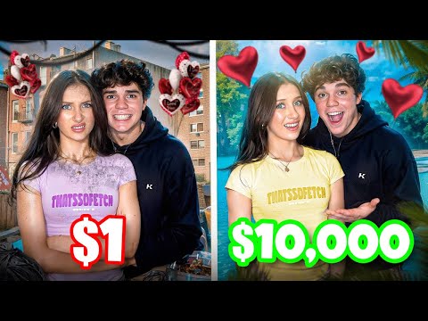 Видео: $1 VS $10,000 Valentine's DATE!!