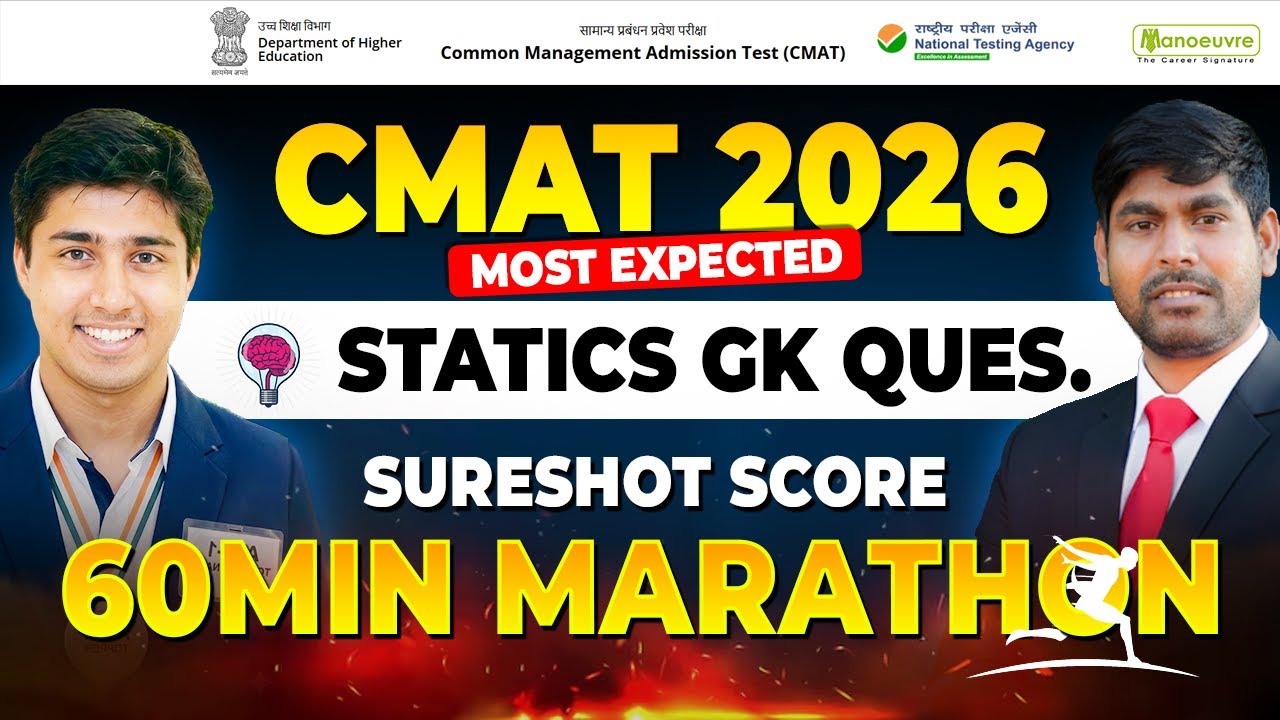CMAT 2026 Most Expected Sure Shot Static GK Questions | 60 Minutes ...