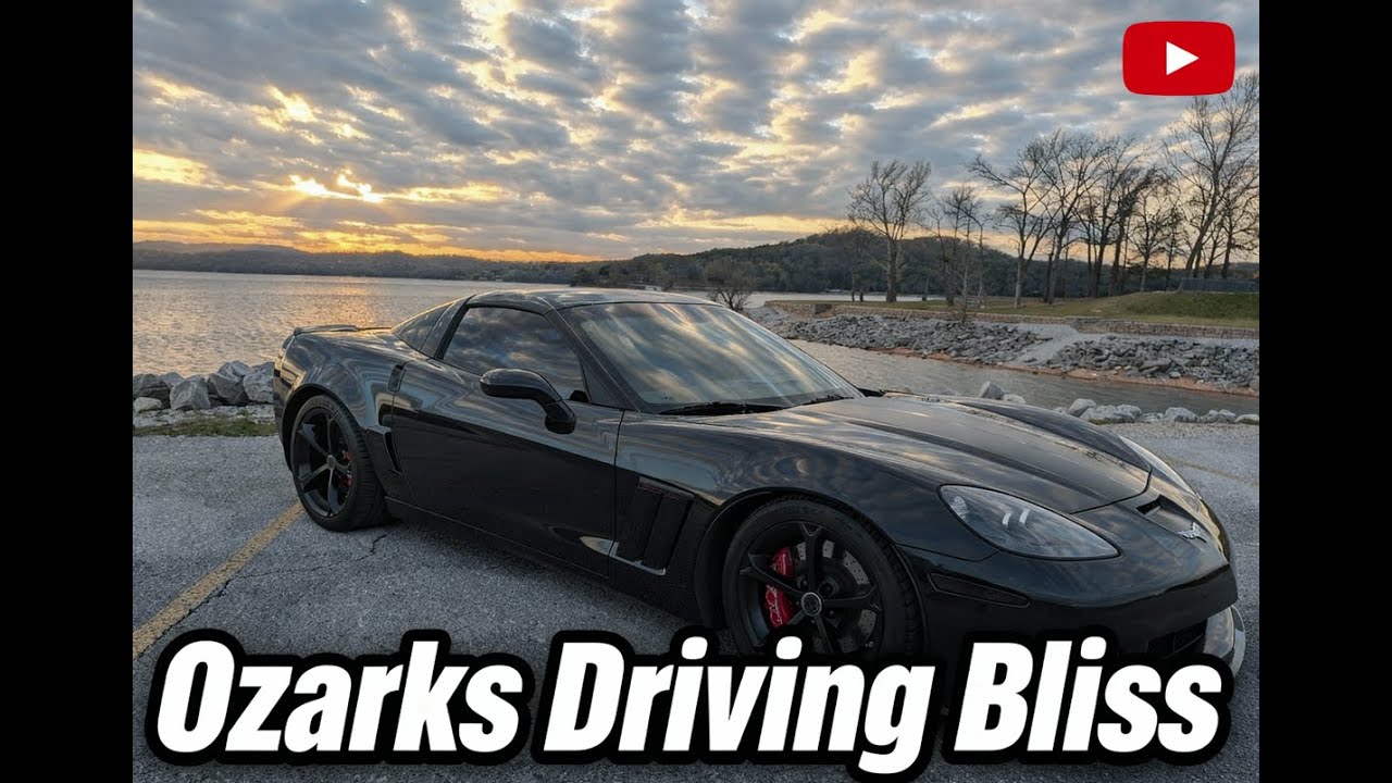 Corvette Ozark Mountains winter drive NWA Arkansas to Bethpage Missouri