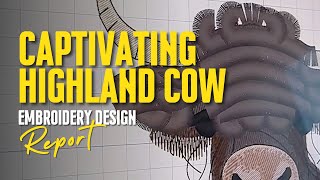 Stitching a Highland Cow Fringed Design - a Popular Design | How To | Machine Embroidery by Artapli