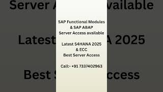 SAP S4 HANA 2025 Server Access || SAP Functional Modules || SAP ABAP #saps4hana