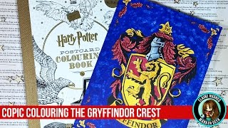 Copic Colouring the Gryffindor Crest - Harry Potter Coloring Book