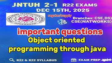 👉R22 Object Oriented Programming through java| 2025 Dec 15th Important Questions | B.Tech CSE  JNTUH