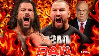 Roman Reigns vs Bron Breakker &amp; Paul Heyman Wwe Raw 07 March 2026 WWE2k25 - PS5 4K Game Play