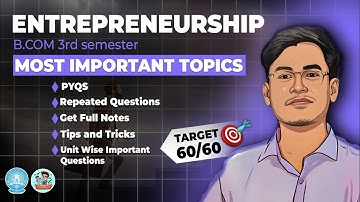 ENTREPRENEURSHIP MOST IMPORTANT TOPICS | GAUHATI UNIVERSITY |CORE PAPER| B.Com 3RD Semester |FYUGP
