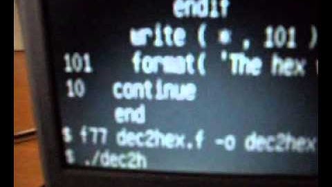 Fortran Program converting from decimal to hex format