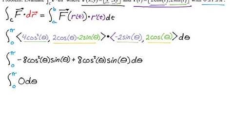 Example Line Integral of 2D Vector Field (Notes 8, pg.6 #1)