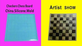 DIY Crystal Epoxy Chess International Checkers Board Chess Piece Silicone Mold