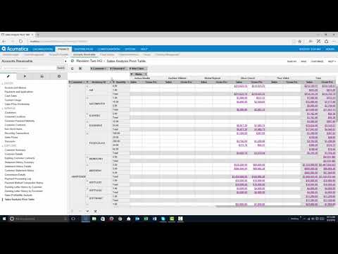 Acumatica Generic Inquires Pivot Tables