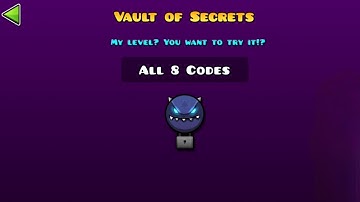 Geometry Dash - Vault of Secrets (All Secret Codes)