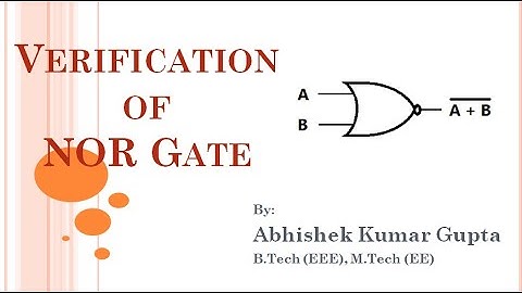 Verification of NOR Gate on Virtual Lab
