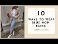10 WAYS TO WEAR BLUE MOM JEANS| SPRING STYLING| MARCH 2021| Katie Peake
