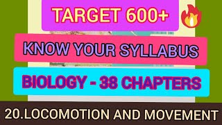 MISSION NEET 2021 - KNOW YOUR SYLLABUS - BIOLOGY - CHAPTER 20 - LOCOMOTION AND MOVEMENT