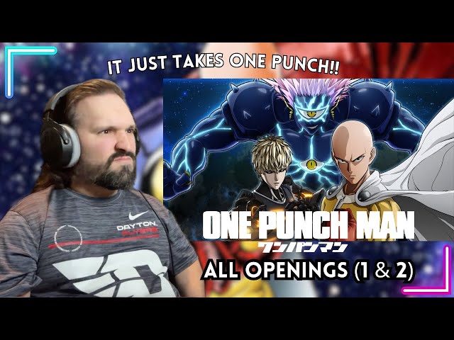 New Anime Fan Reacts To One Punch Man Openings (1 u0026 2) class=