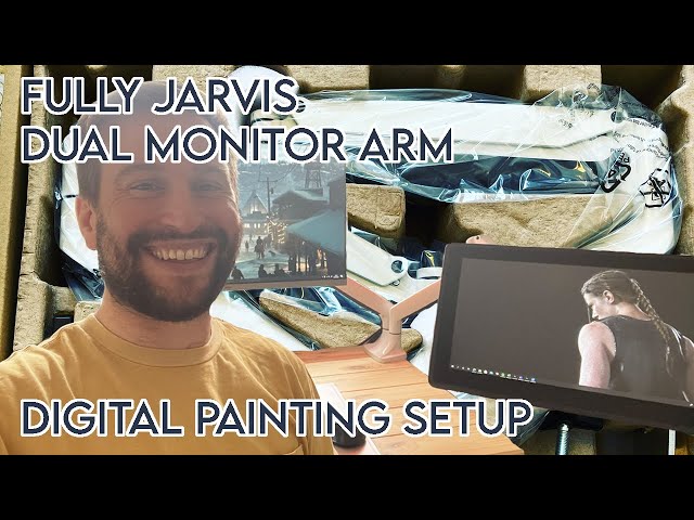 Fully Jarvis Dual Monitor Arm Review and Digital Painting Setup 