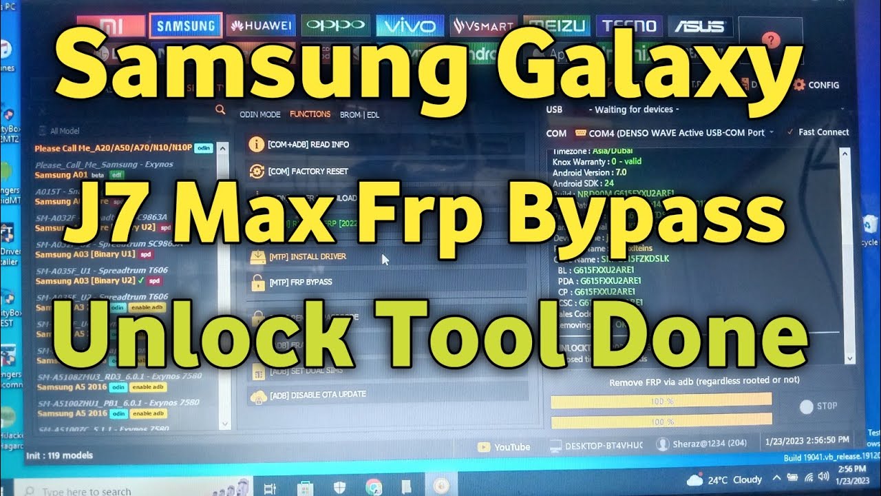 Samsung Galaxy J7 Max ( SM-G615F ) Frp Bypass Unlock Tool By Ad Mobile Gsm Solution
