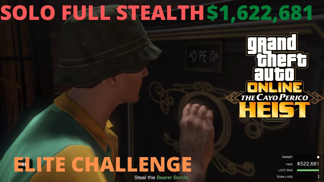 GTA Online │Cayo Perico Solo Full Stealth(Bearer Bonds1,622,681