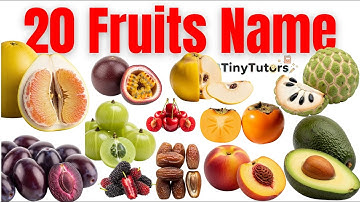 20 Fruits Name in Hindi & English | Kids Learning Video | Learn Fruits with Pictures | TinyTutors