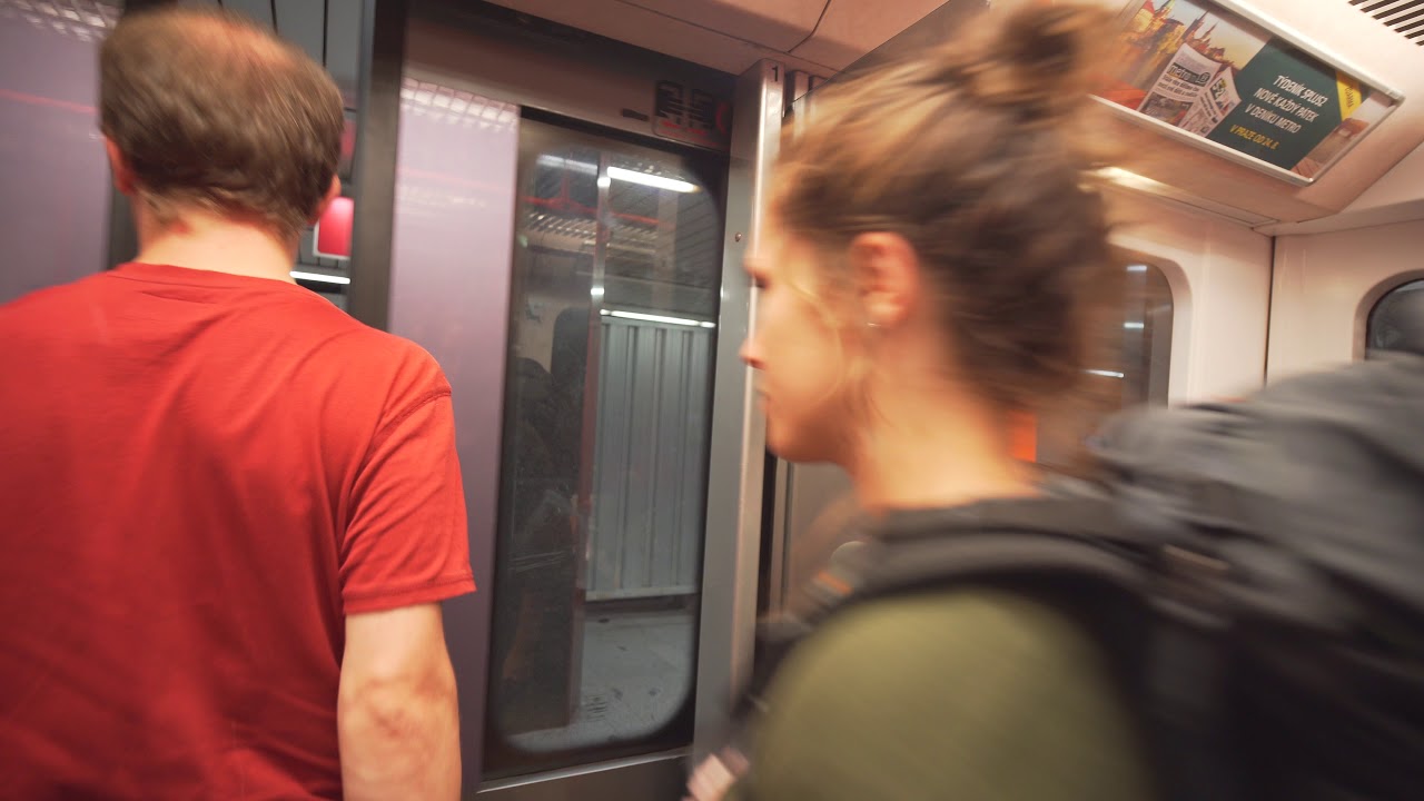 Czech Republic, Prague, metro ride from Vltavská to Budějovická