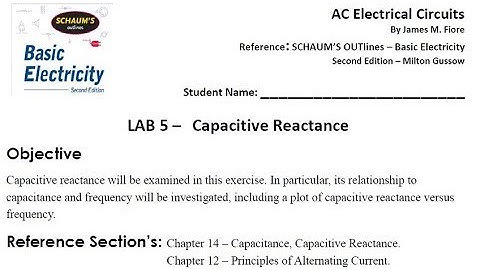 AC Electrical Circuits Lab 5 - (Tektronix) XC Capacitive Reactance