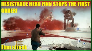 Star Wars Battlefront 2 - Resistance Hero Finn stops the First Order attack on Crait! Finn streak