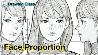 How to draw face - Face Proportions Drawing