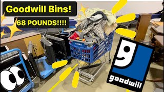 Let’s GO To Goodwill Bins!! Biggest CART Full THIS YEAR! 68 Pounds! Thrift With Me For Resale!