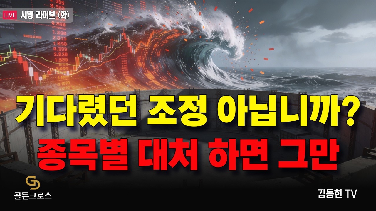 [골든크로스-김동현TV]  (화요일 시황라이브) 기다렸던 조정 아닙니까? 종목별 대처 하면 그만