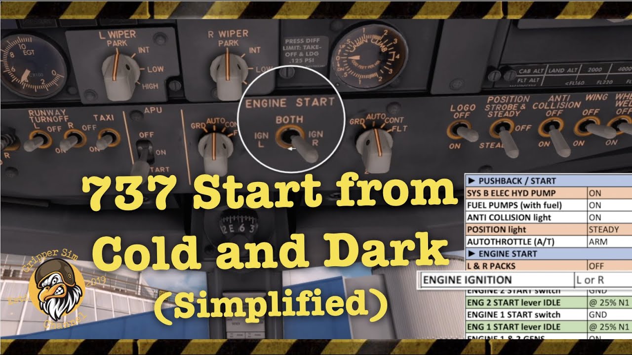 737 for Newbies Part 2 : Start from Cold and Dark (Simplified) - YouTube