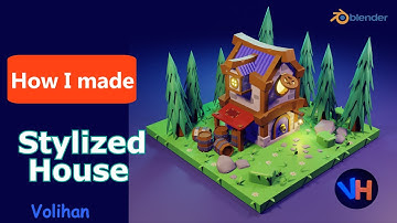 Stylized House | Blender Modeling House | Timelapse Modeling