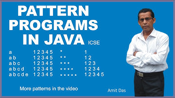 Pattern programs in java || ICSE || class 9 & 10  #amitdas #computereducation2k