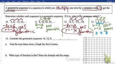 9.1 Part 3: Intro to Geometric Sequences