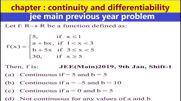 continuity differentiability jee main 2019 9 january shift 1 by rs sir