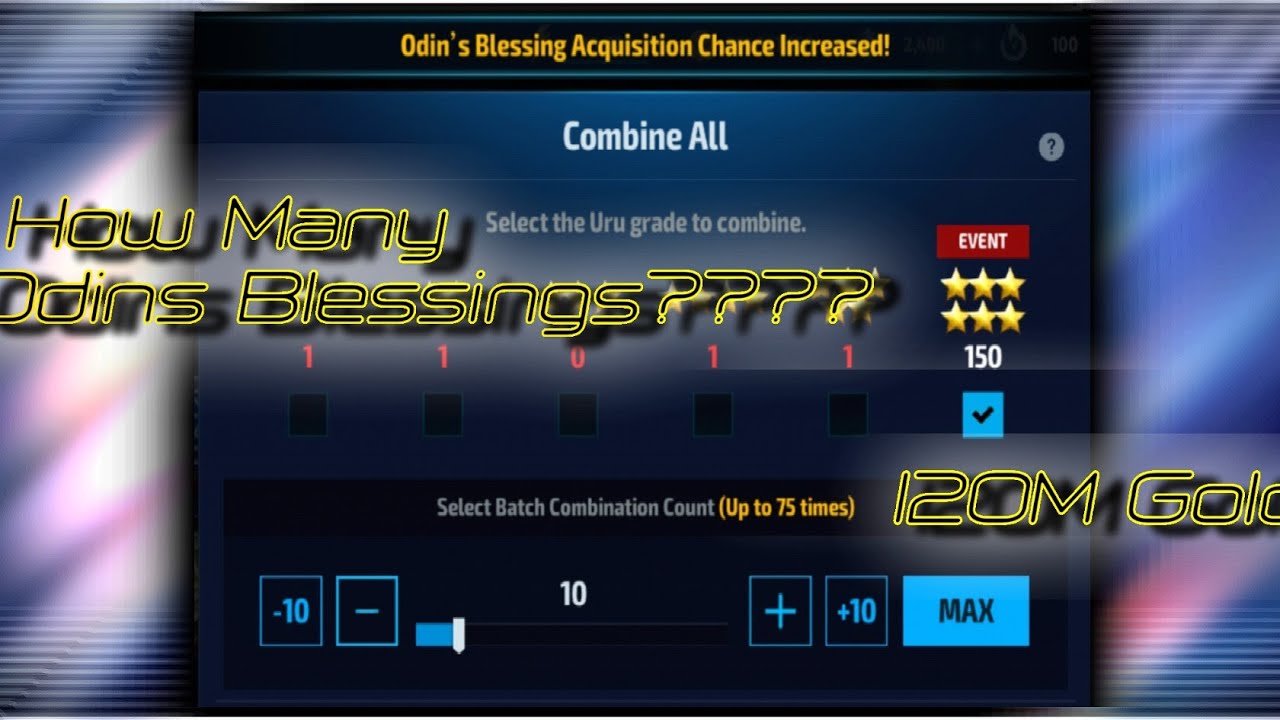 150 Mythical Urus Combined For Odin Blessings Chance Up | Marvel Future Fight !!!