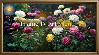 Elegant Dahlia Frame TV Art | Soft Pastel Flowers 4K Screensaver | Frame TV Art Silent screenshot 1