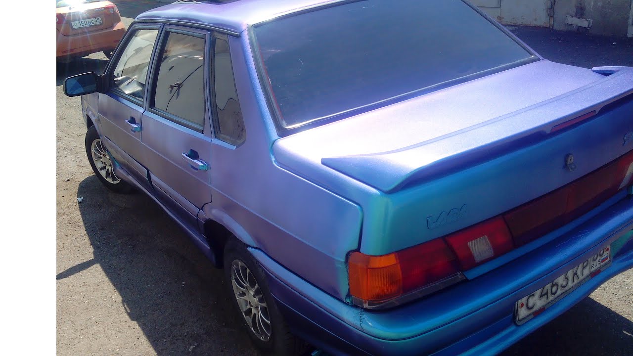 покраска пятнахи в хамелеон электро краскопультом - YouTube