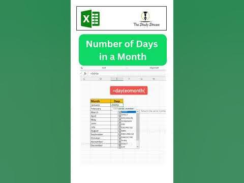 How to get total number of days in a month in excel II EOMONTH Excel ...