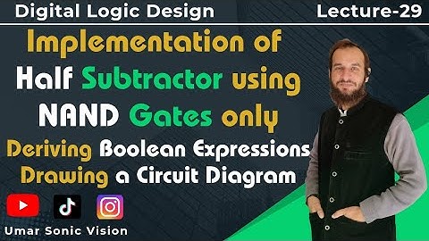 Lecture#29 | Half Subtractor using NAND Gates Implementation, Boolean Expressions & Circuit Design