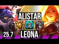 ALISTAR & Tristana vs LEONA & Jhin (SUP) | KR Master | 25.7