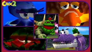 Croc 2 - All Boss Encounters - NO DAMAGE!!