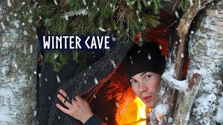 3 DAYS CAMPING in a Winter Cave [1 Hour  Bushcraft Movie]