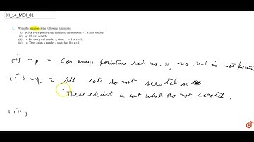 Write the negation of the following statements: (i) p : For every positive real number x, the nu...