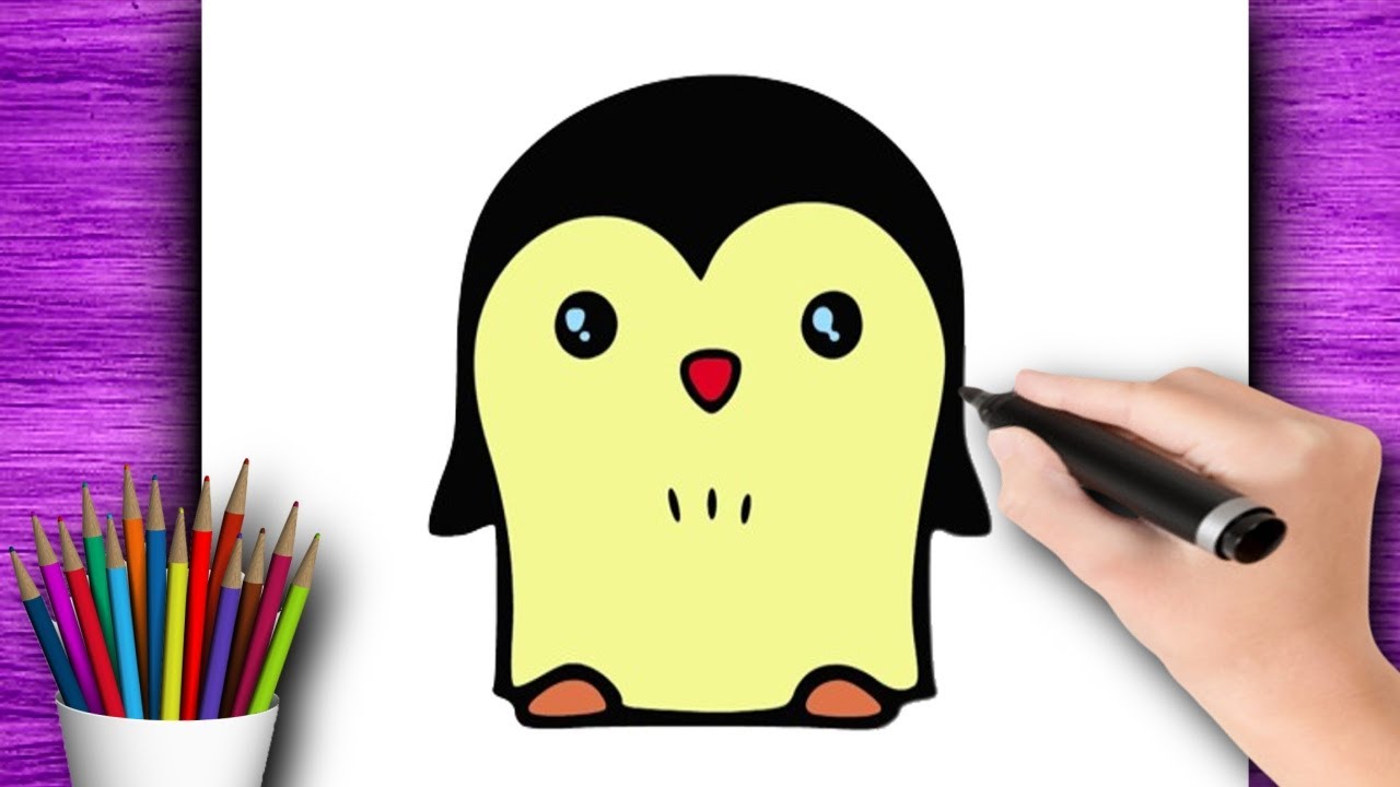 Comment Dessiner Un Pingouin Pour Les Enfants. Tutoriel De Dessin Étape Par  Étape. Un Guide Simple Pour Apprendre À Dessiner Clip Art Libres De Droits,  Svg, Vecteurs Et Illustration. Image 188249442