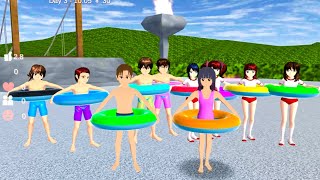 Yuta Mio Rides a Glass Slide Using a Donut Float Takagi Bathes with a Bear 🤩😍 Game @Ebi Gamespot screenshot 2