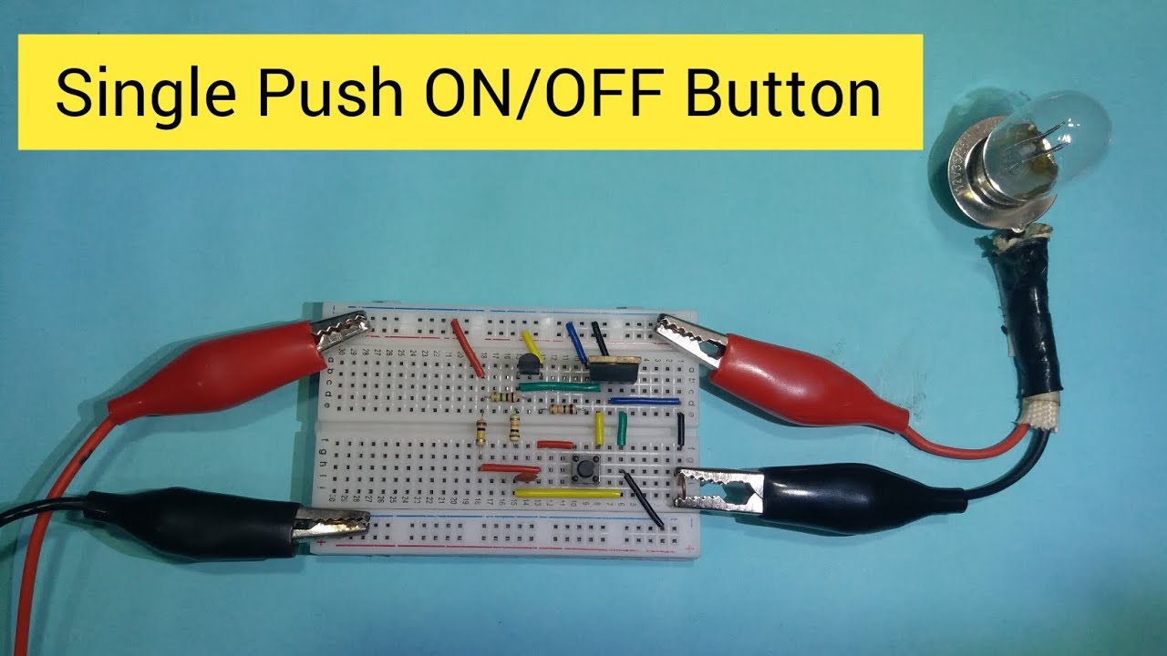Single Push On/off Circuit | IRFZ44N Circuit Projects |Breadboard ...