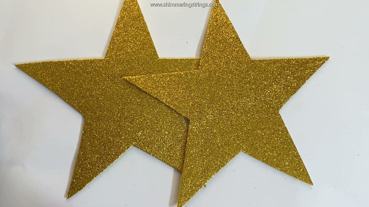 How to make Stars using Paper and Silver glitter foam sheet, Christmas  crafts